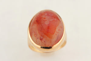 ANTIQUE EDWARDIAN ERA c1900 AGATE RING 18ct ROSE GOLD