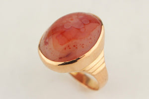 ANTIQUE EDWARDIAN ERA c1900 AGATE RING 18ct ROSE GOLD