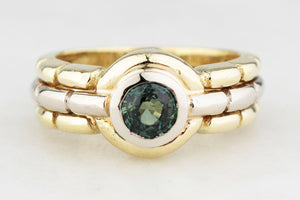 MID-CENTURY GREEN SAPPHIRE RING 18ct GOLD