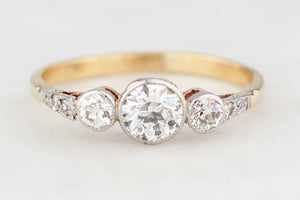 ANTIQUE EDWARDIAN c1910 DIAMOND TRILOGY RING 18ct GOLD