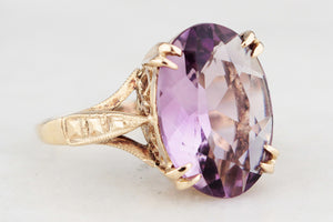 MID-CENTURY 3.60ct AMETHYST RING 9ct GOLD