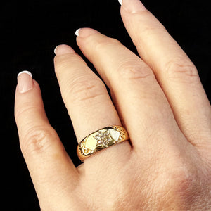ANTIQUE VICTORIAN 1889 DIAMOND RING 15CT GOLD