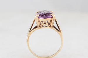 MID-CENTURY 3.60ct AMETHYST RING 9ct GOLD