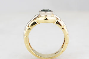 MID-CENTURY GREEN SAPPHIRE RING 18ct GOLD
