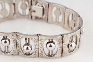 MID-CENTURY 1971 STERLING SILVER BRUTALIST BRACELET