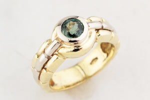 MID-CENTURY GREEN SAPPHIRE RING 18ct GOLD
