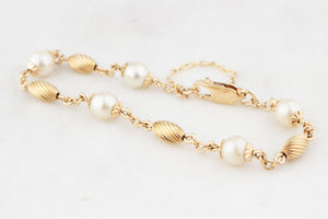VINTAGE AKOYA PEARL BRACELET 9ct GOLD