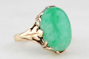 VINTAGE c1940’s JADE RING 14ct GOLD