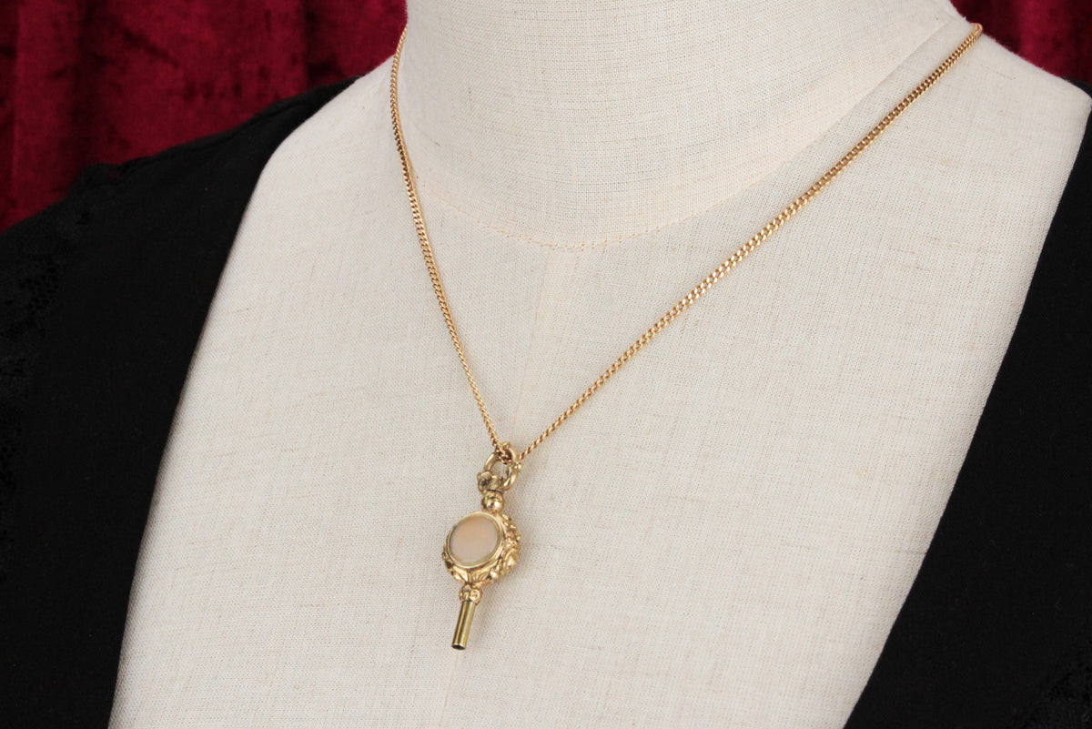 VICTORIAN GILT DOUBLE-SIDED FOB WATCH WINDER