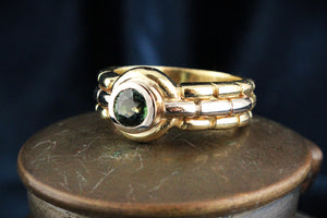 MID-CENTURY GREEN SAPPHIRE RING 18ct GOLD