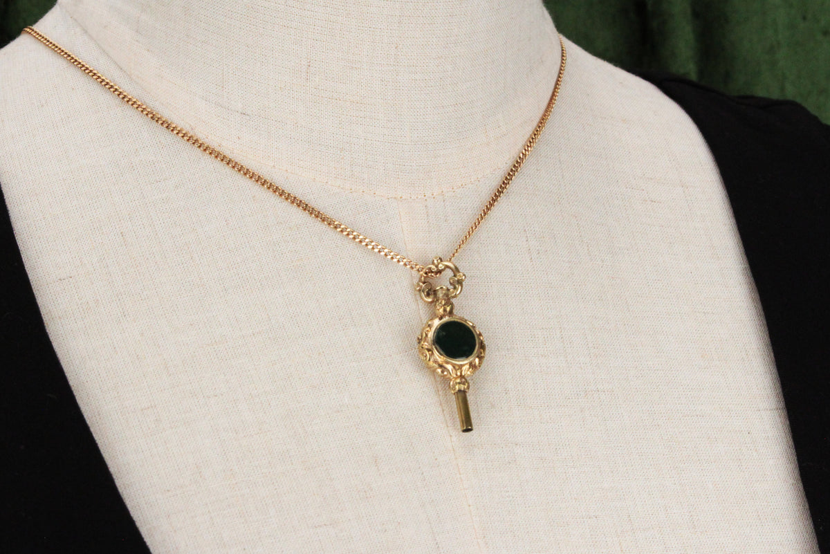 VICTORIAN GILT DOUBLE-SIDED FOB WATCH WINDER