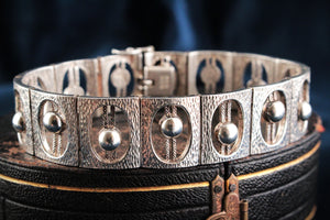 MID-CENTURY 1971 STERLING SILVER BRUTALIST BRACELET