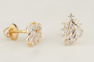 RETRO ERA c1950 DIAMOND COCKTAIL EARRINGS 18ct YELLOW GOLD