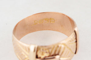 ANTIQUE EDWARDIAN BUCKLE RING 9ct GOLD