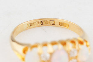 ANTIQUE EDWARDIAN 1911 OPAL & DIAMOND RING 18ct GOLD