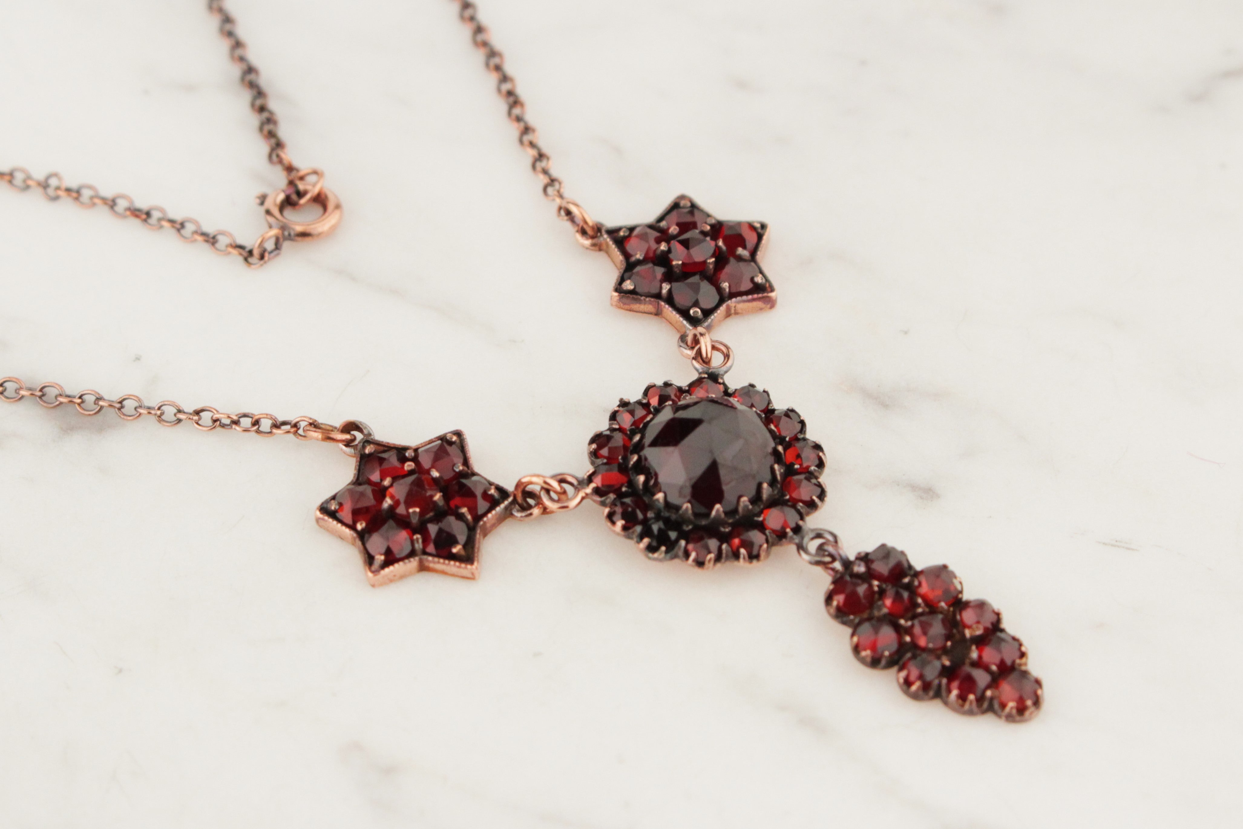 Antique Bohemian Garnet Necklace - Victorian - Greenwald Antiques