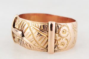 ANTIQUE EDWARDIAN BUCKLE RING 9ct GOLD