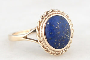 RETRO 1988 LAPIS LAZULI RING 9ct GOLD
