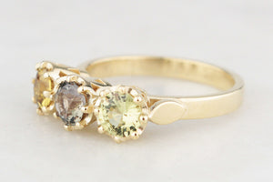 BESPOKE SAPPHIRE TRILOGY RING 14ct GOLD