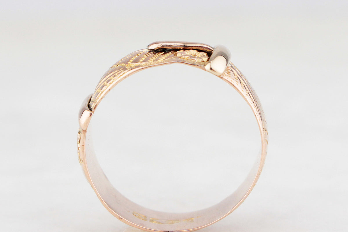 ANTIQUE EDWARDIAN BUCKLE RING 9ct GOLD