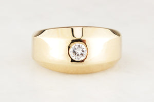 VINTAGE UNISEX DIAMOND BAND 14ct GOLD