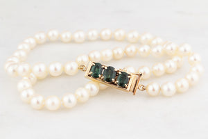 BESPOKE 2.88ct SAPPHIRE & PEARL NECKLACE 14ct GOLD