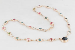 CONTEMPORARY 16ct TOURMALINE NECKLACE 9ct GOLD