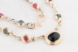 CONTEMPORARY 16ct TOURMALINE NECKLACE 9ct GOLD