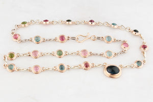CONTEMPORARY 16ct TOURMALINE NECKLACE 9ct GOLD