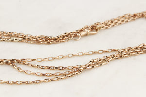 ANTIQUE EDWARDIAN c1900 LONG GUARD CHAIN 9ct GOLD