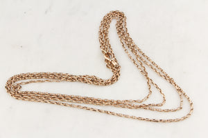 ANTIQUE EDWARDIAN c1900 LONG GUARD CHAIN 9ct GOLD