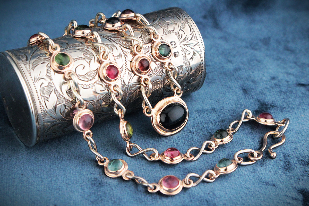 CONTEMPORARY 16ct TOURMALINE NECKLACE 9ct GOLD