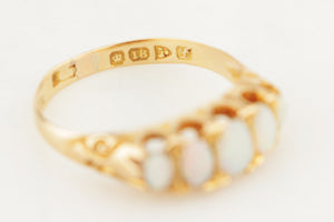 ANTIQUE EDWARDIAN 1911 SOLID OPAL RING 18ct YELLOW GOLD