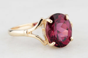 BESPOKE 3.60ct RHODOLITE GARNET RING 9ct GOLD
