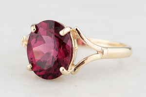 BESPOKE 3.60ct RHODOLITE GARNET RING 9ct GOLD
