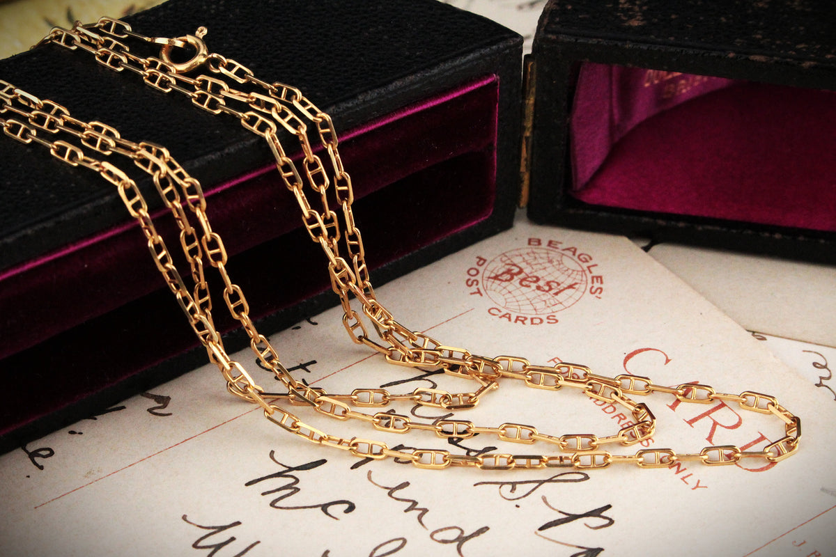 VINTAGE ITALIAN FINE ANCHOR LINK CHAIN 18ct GOLD