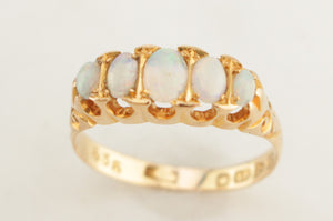 ANTIQUE EDWARDIAN 1911 SOLID OPAL RING 18ct YELLOW GOLD