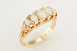 ANTIQUE EDWARDIAN 1911 SOLID OPAL RING 18ct YELLOW GOLD