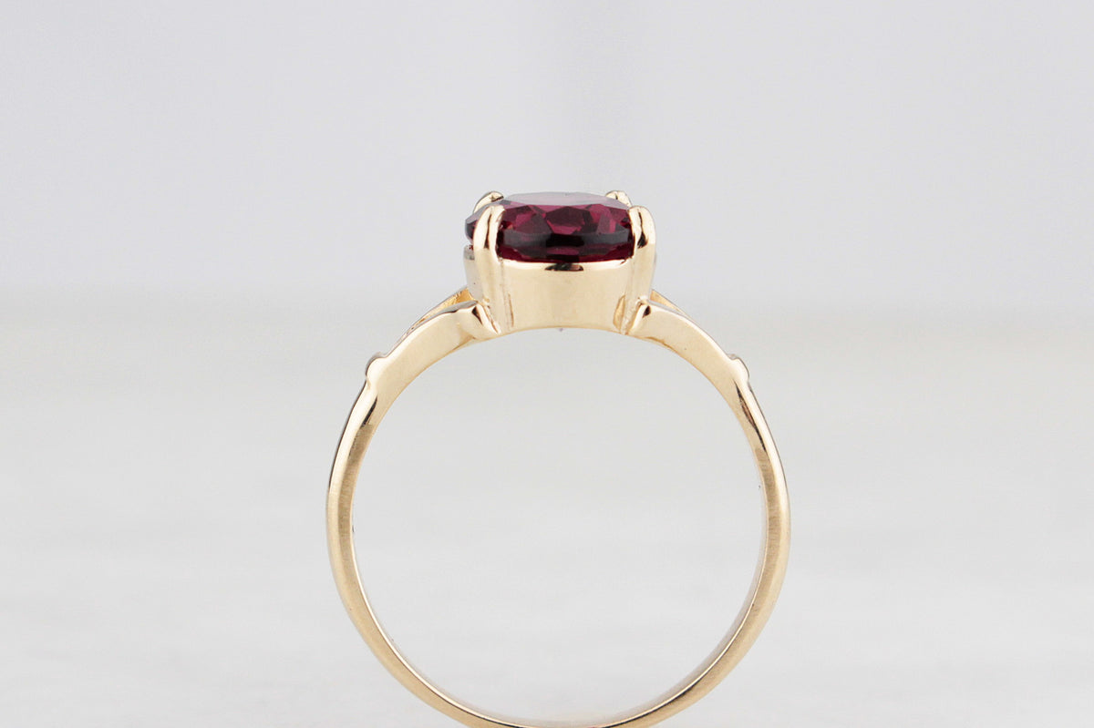 BESPOKE 3.60ct RHODOLITE GARNET RING 9ct GOLD