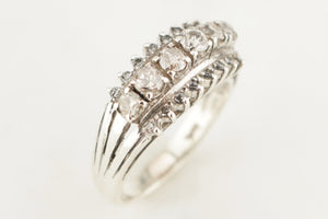 VINTAGE .68ct c1940/50 DIAMOND RING 18ct WHITE GOLD