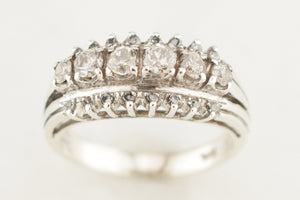 VINTAGE .68ct c1940/50 DIAMOND RING 18ct WHITE GOLD