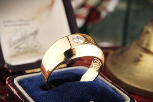 VINTAGE UNISEX DIAMOND BAND 14ct GOLD