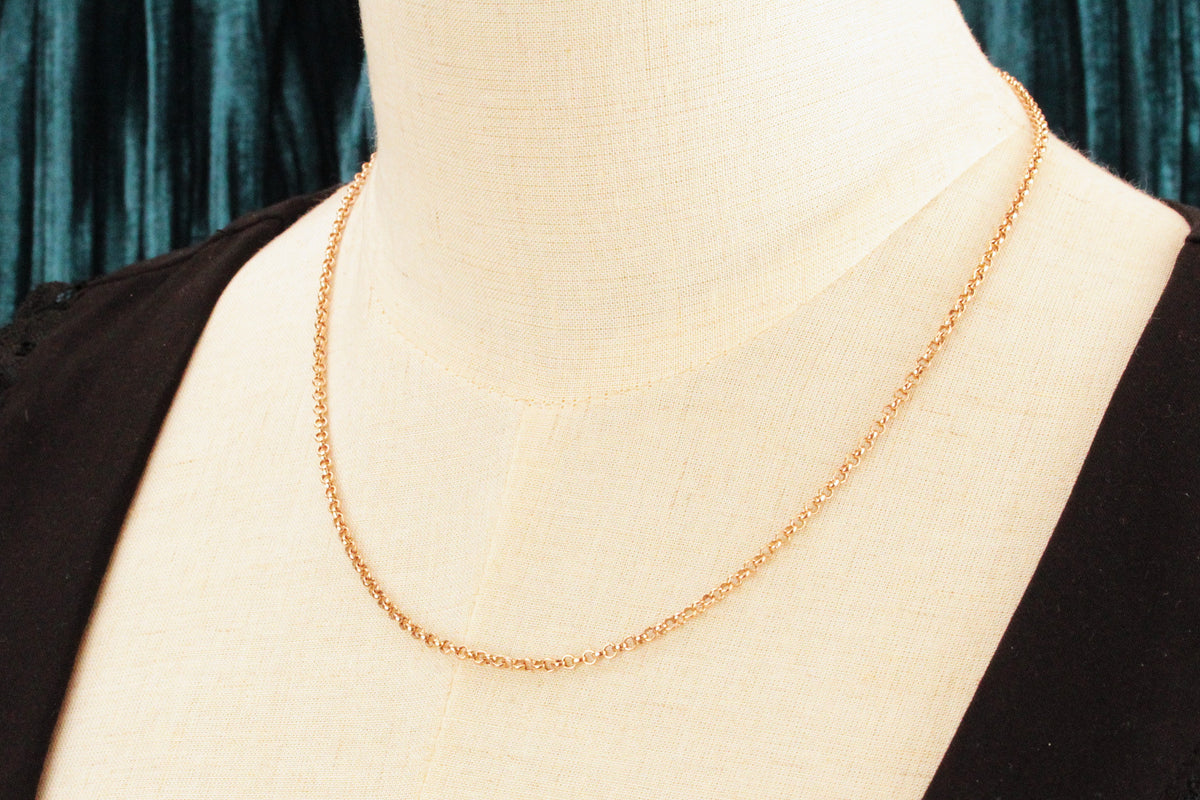 VINTAGE 9ct ROSE GOLD BELCHER LINK CHAIN