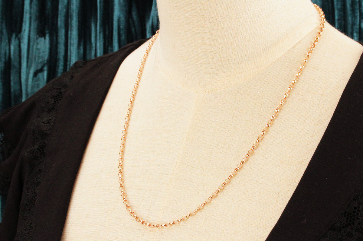 VINTAGE 9ct ROSE GOLD BELCHER LINK CHAIN