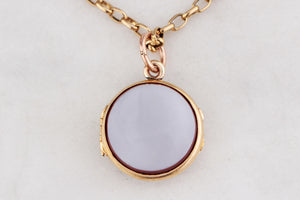 ANTIQUE VICTORIAN SARDONYX DOUBLE SIDED LOCKET 9ct GOLD