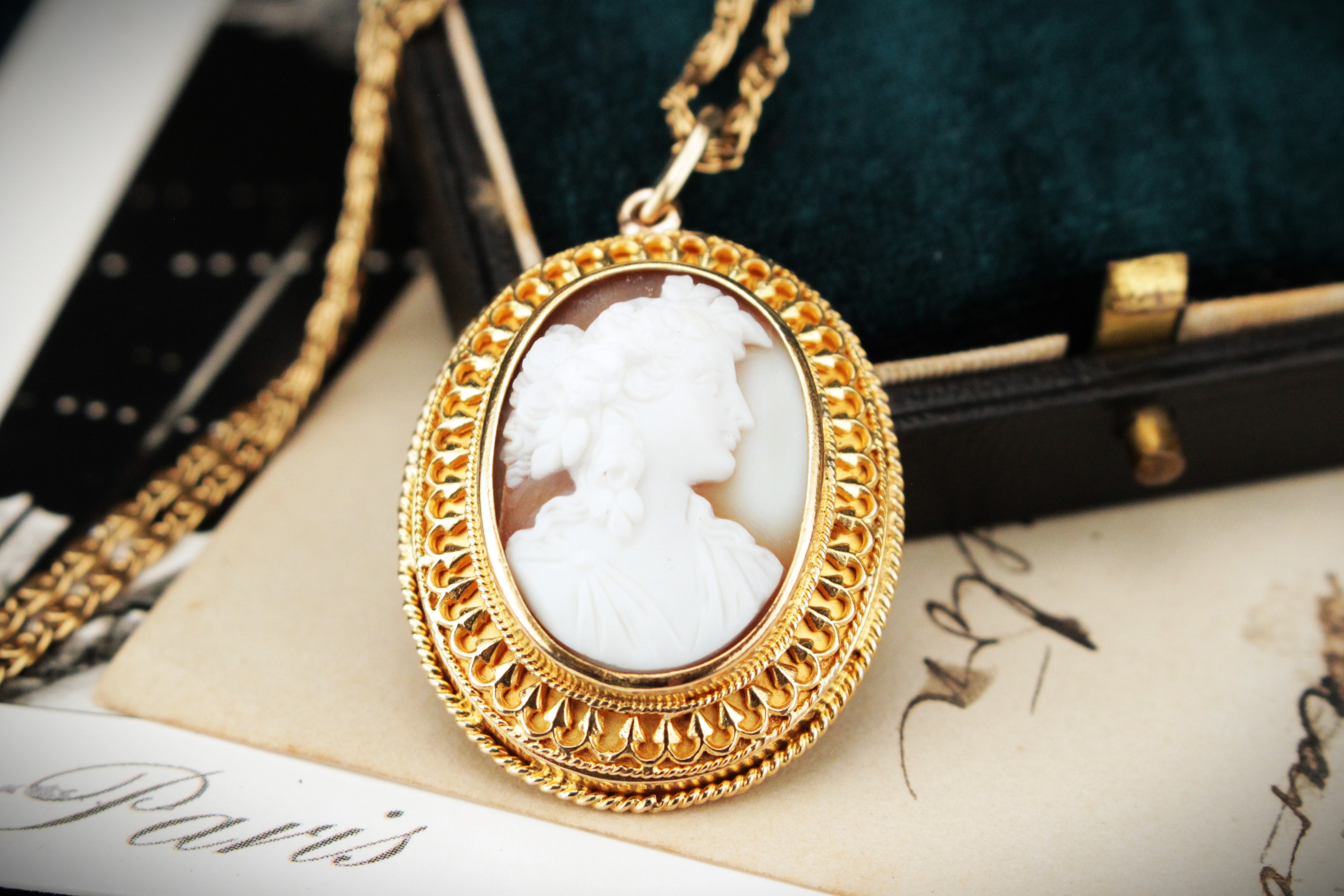 18K Saudi Gold Cameo Necklace | Shopee Philippines