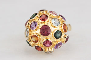 VINTAGE MULTI-GEM SPUTNIK RING IN 18ct GOLD