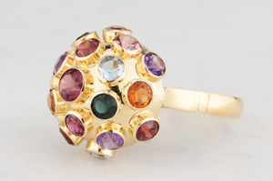 VINTAGE MULTI-GEM SPUTNIK RING IN 18ct GOLD