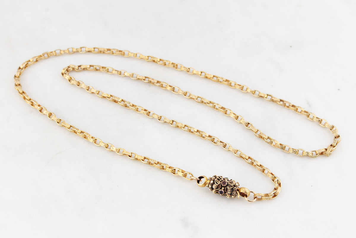 ANTIQUE VICTORIAN c1840 ACROSTIC  ‘REGARD’ CHAIN 9 &amp; 18ct GOLD