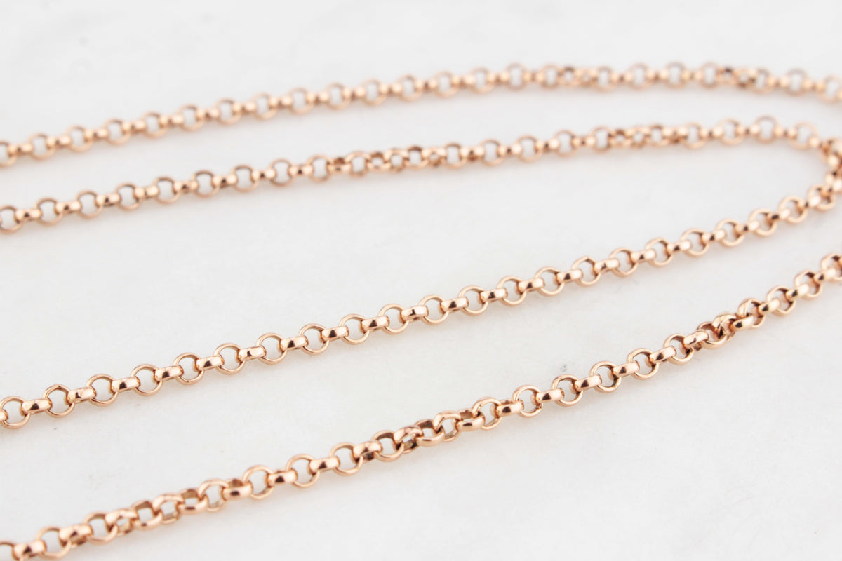 VINTAGE 9ct ROSE GOLD BELCHER LINK CHAIN